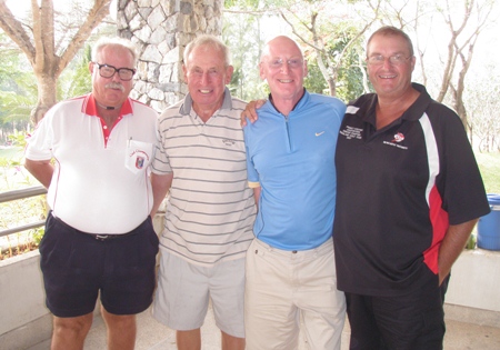 Left-right Monday’s winners: ‘The Admiral’, Don Richardson, Graham Buckingham and Andre Van Dyk.